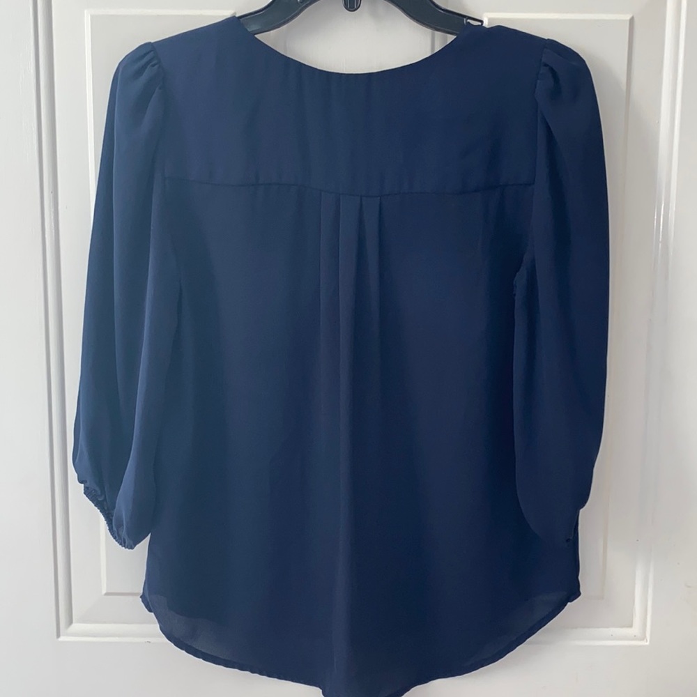 19 Cooper Navy Blouse - Picture 2 of 4